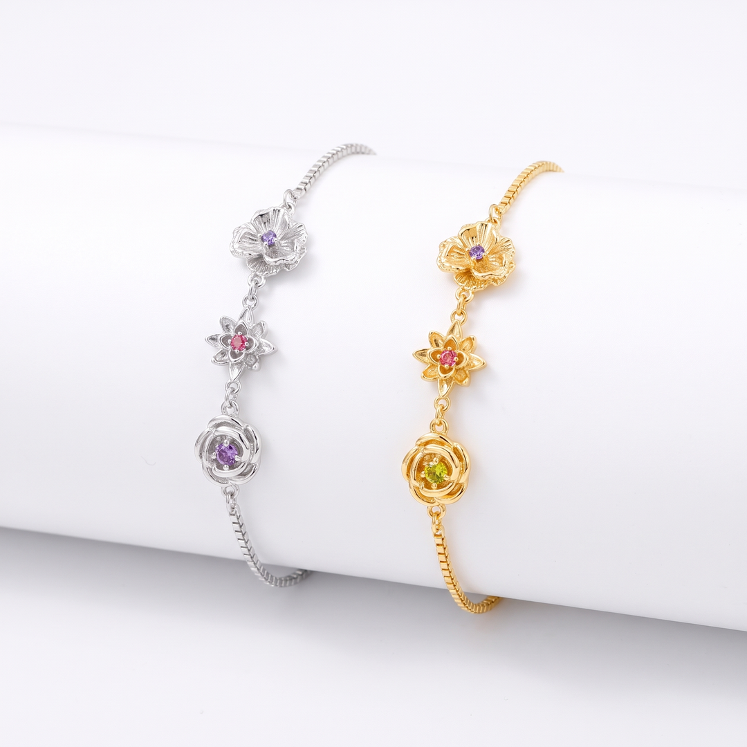 Fødselsblomst-armbånd - Én blomst pr. barn