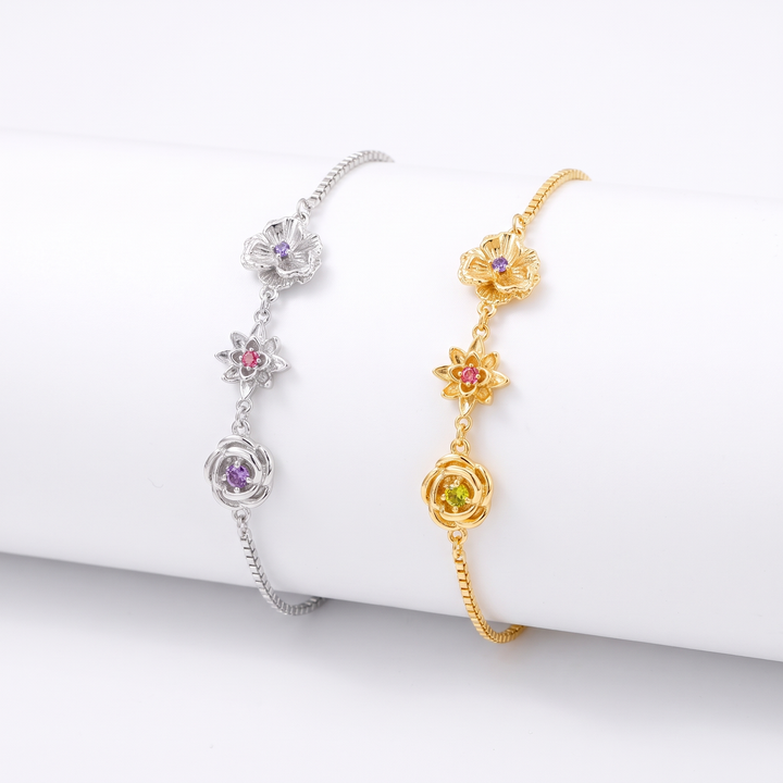 Fødselsblomst-armbånd - Én blomst pr. barn