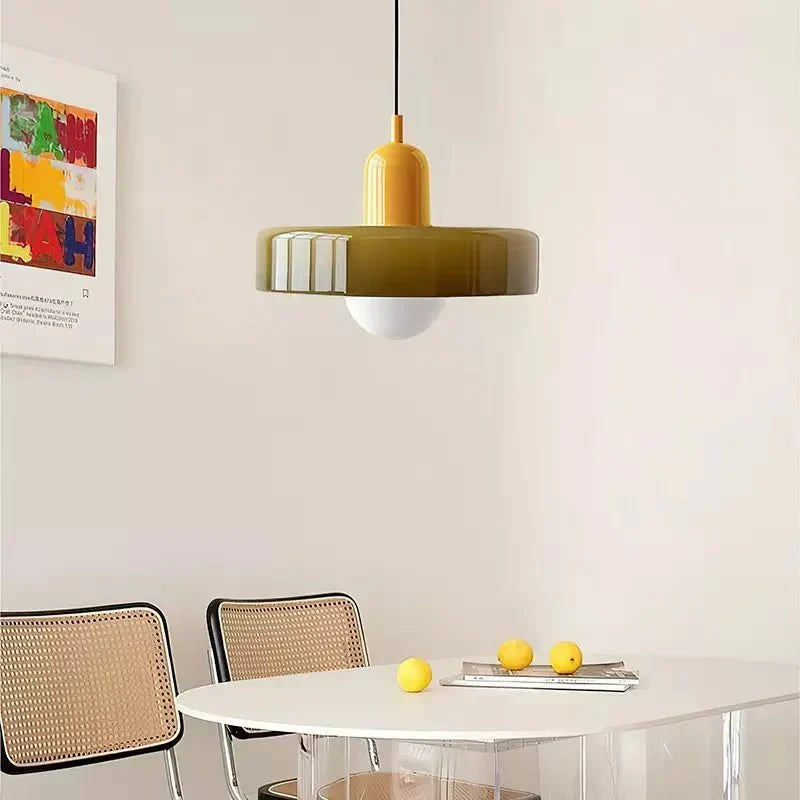 Geometrisk Bauhaus-loftlampe i glas