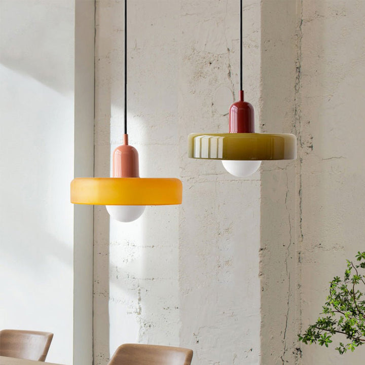 Geometrisk Bauhaus-loftlampe i glas