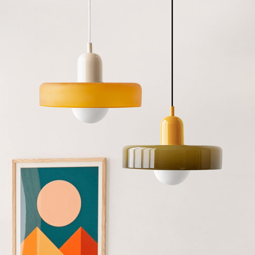 Geometrisk Bauhaus-loftlampe i glas