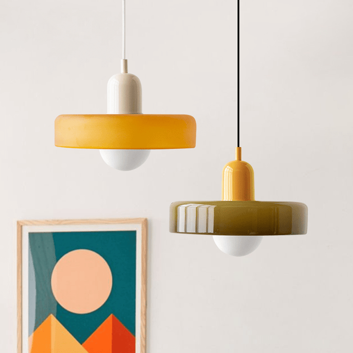 Geometrisk Bauhaus-loftlampe i glas
