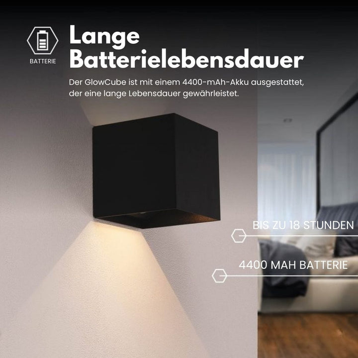 Trådløs Væglampe til Indendørs og Udendørs Brug | LED-lampe med Batteri og Sensor | GlowCube