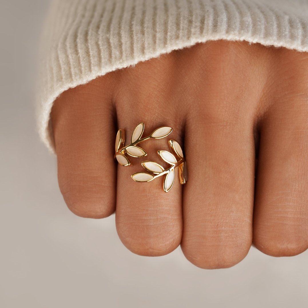 Guld Blad Ring