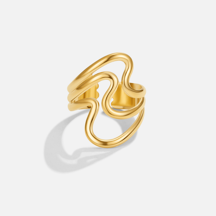 Guld Bølger Wrap Ring