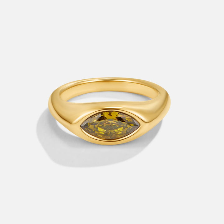 Raffineret ring med grøn zirkonia