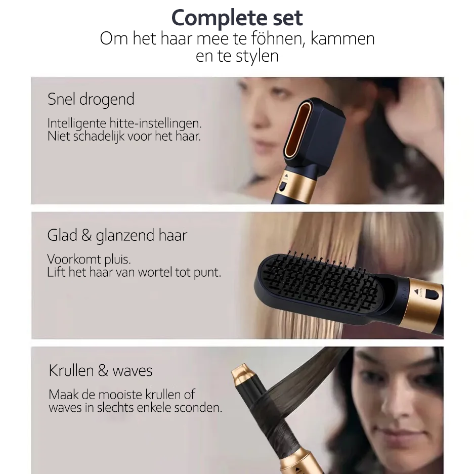 5-i-1 multifunktionel hårstyler med ionteknologi - AuraStyle