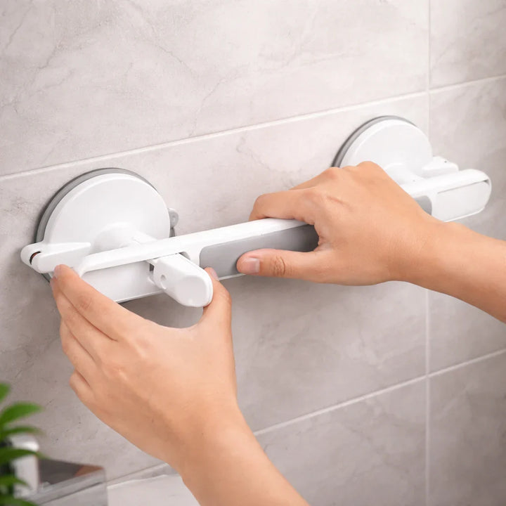 Støttehåndtag til bruser, badekar eller toilet | Sugekopshåndtag til ældre uden boring | SeniGrip