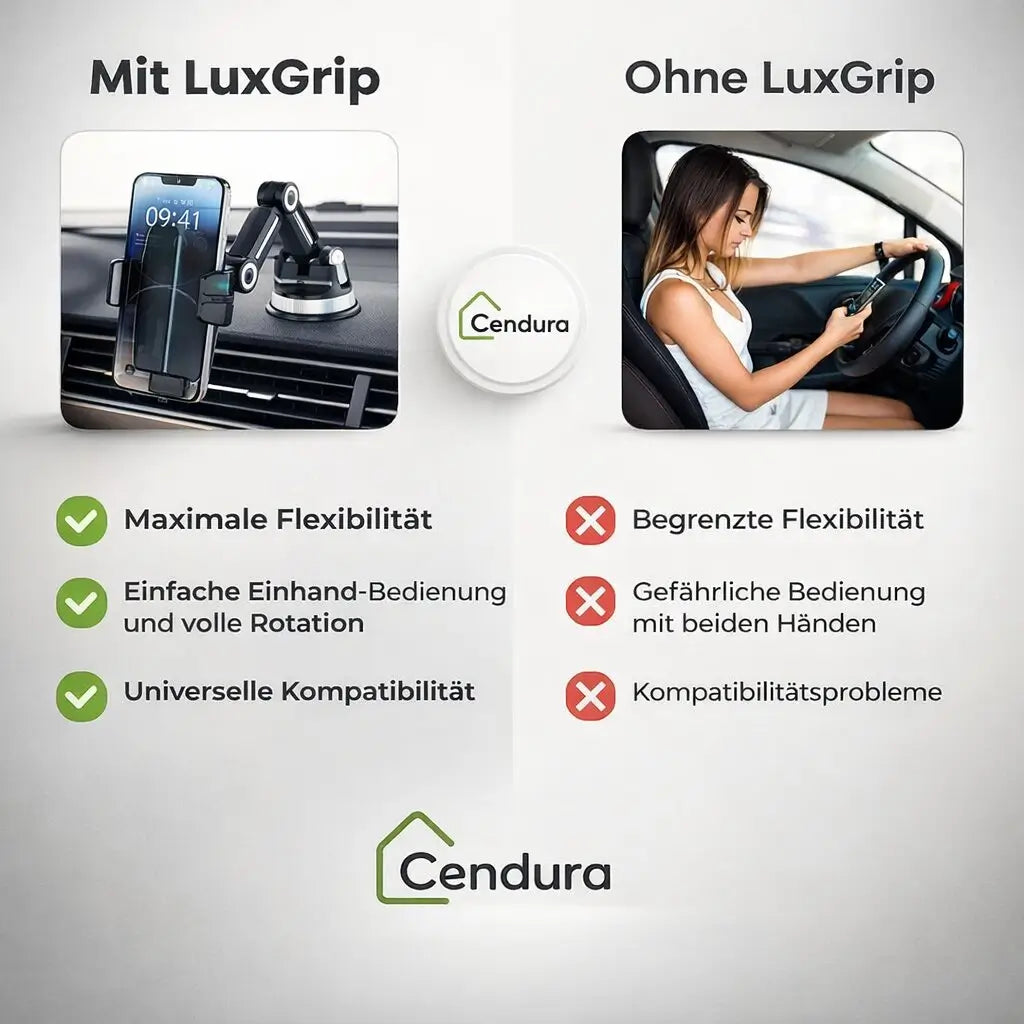 Mobilholder til bilen med sugekop | 360° drejelig holder til instrumentbræt og forrude