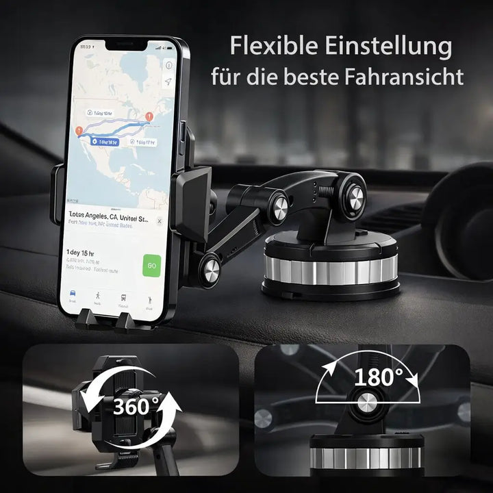 Mobilholder til bilen med sugekop | 360° drejelig holder til instrumentbræt og forrude