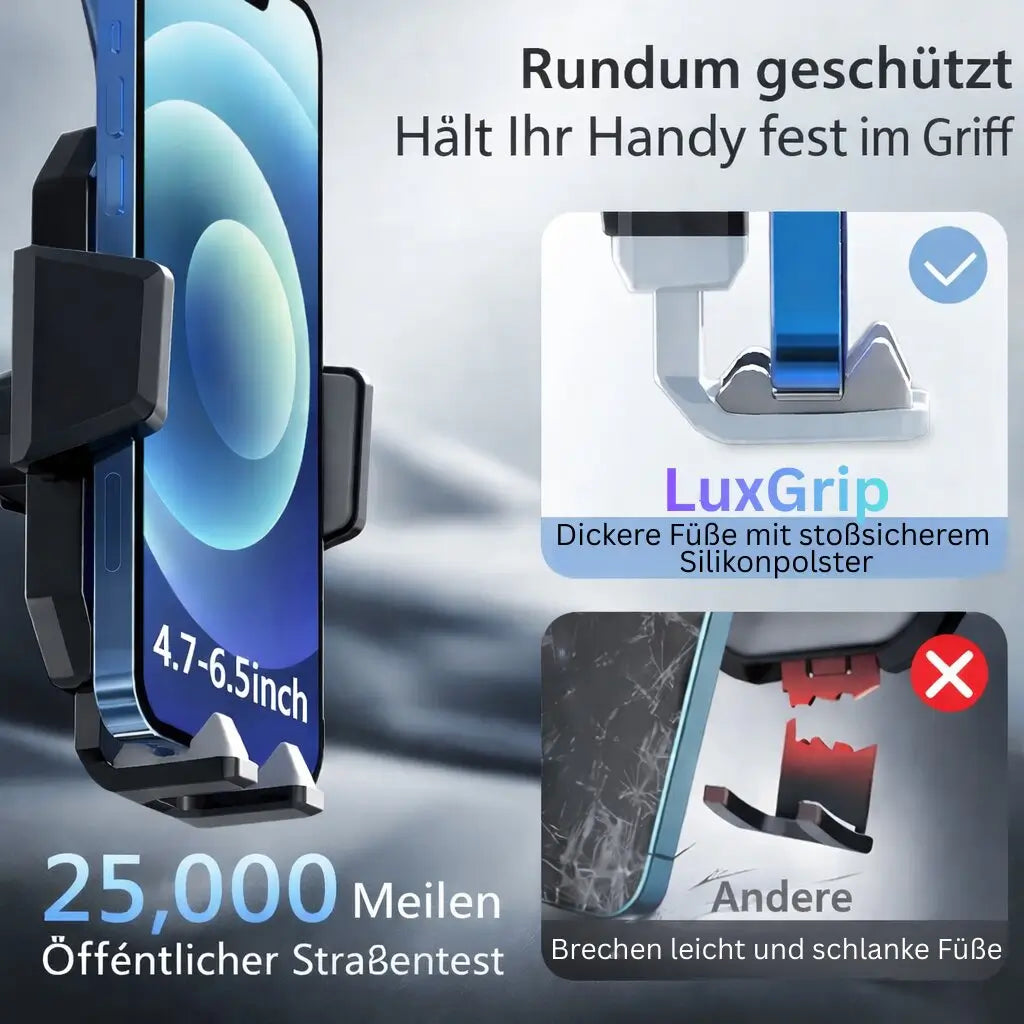 Mobilholder til bilen med sugekop | 360° drejelig holder til instrumentbræt og forrude