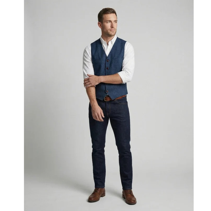 Elegant traditionel herrevest med knapper