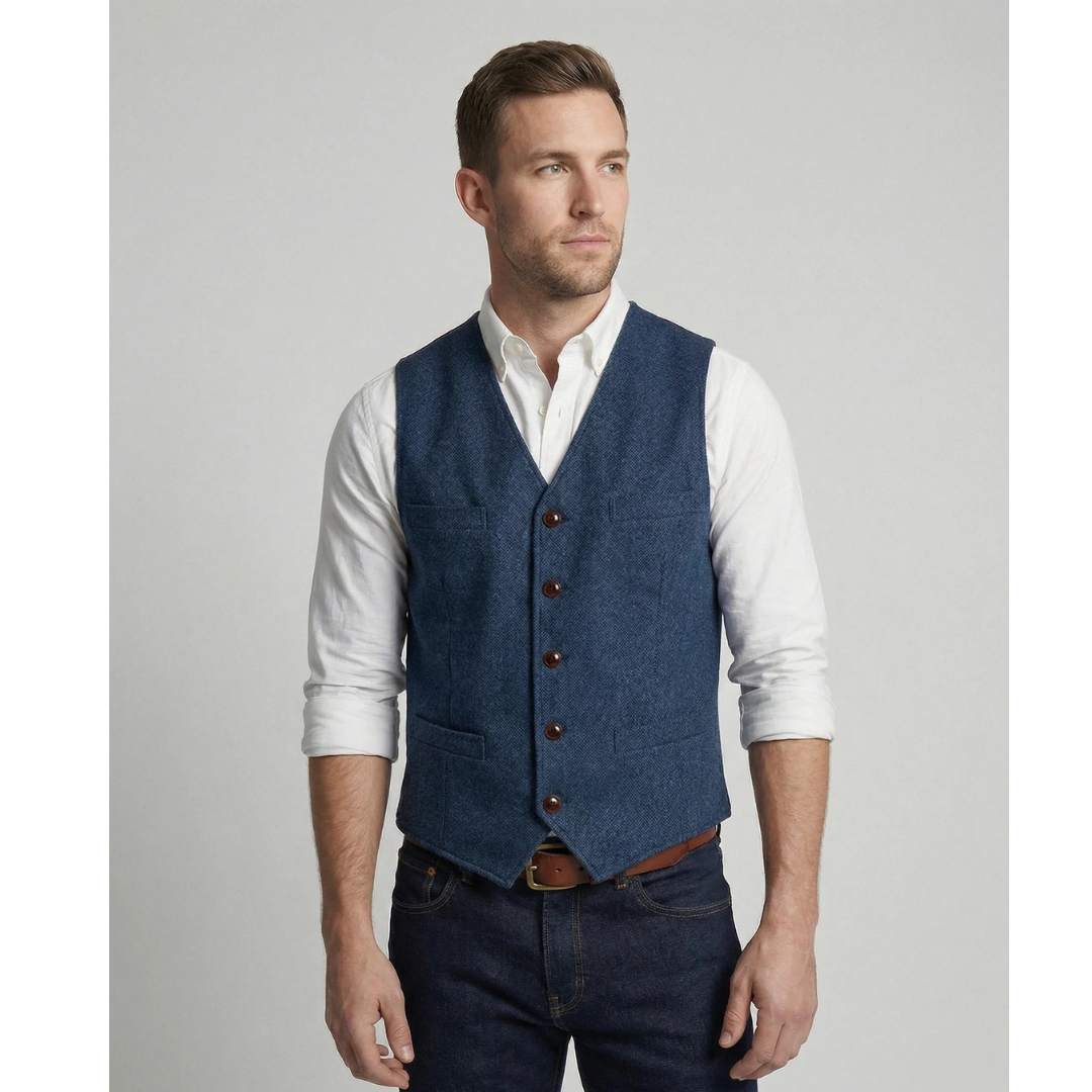 Elegant traditionel herrevest med knapper
