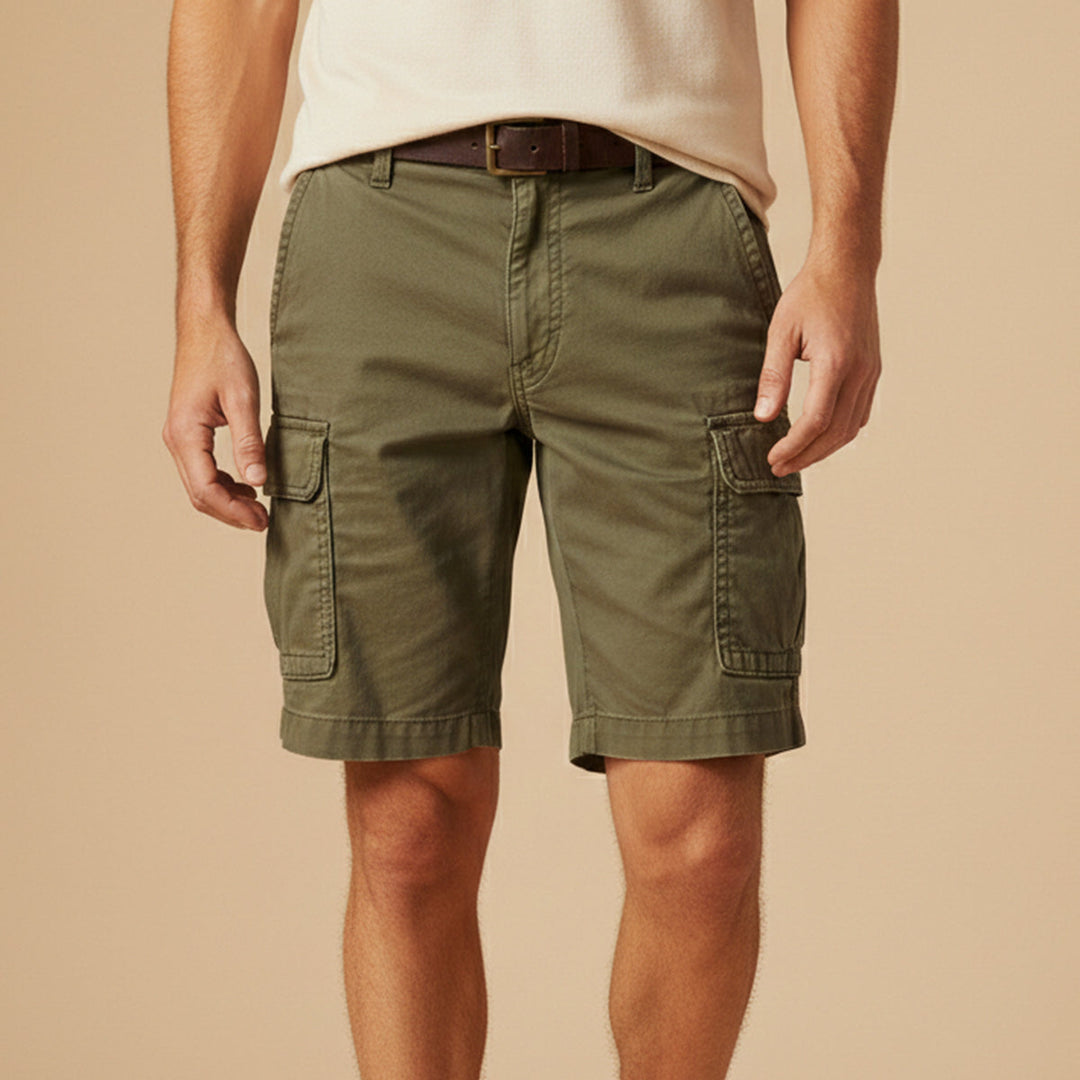 Cargoshorts til mænd med lommeklapper