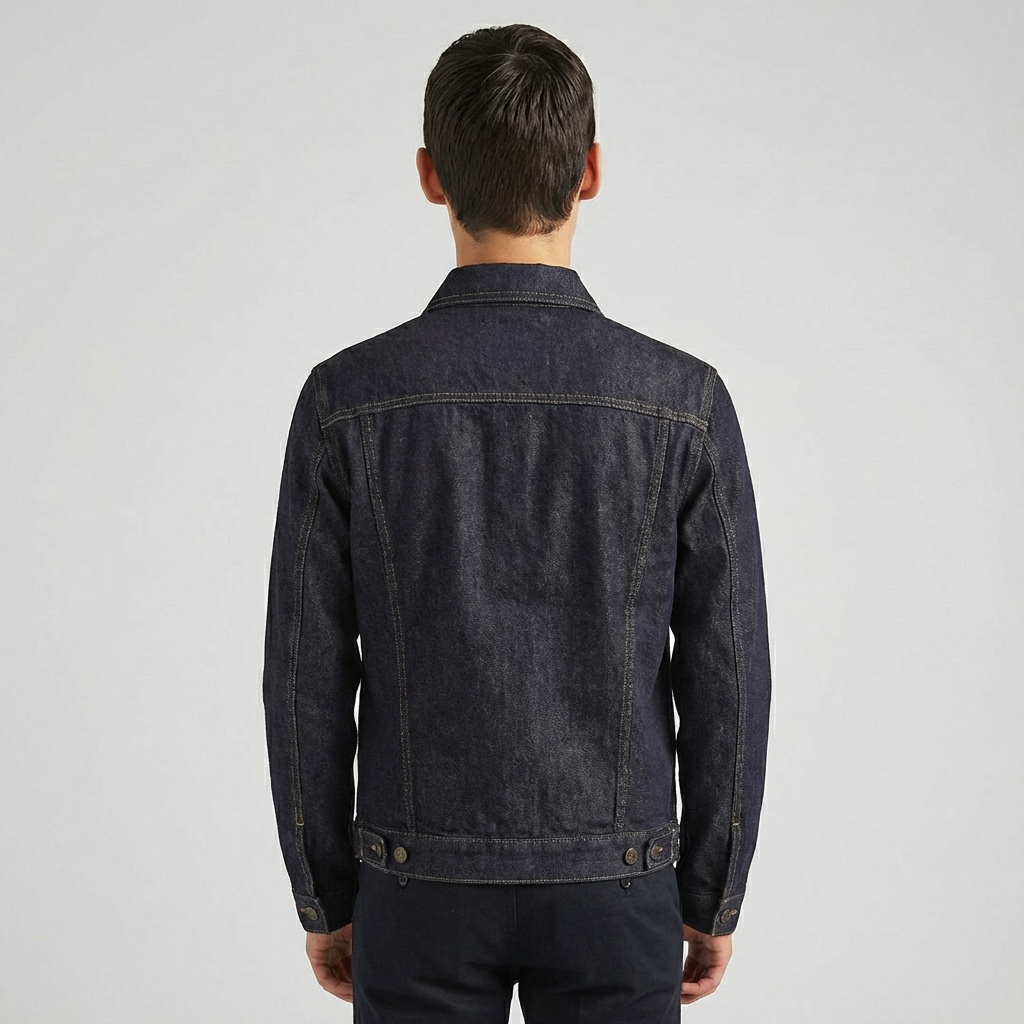 Herre denim truckerjakke i klassisk stil til hverdagsbrug