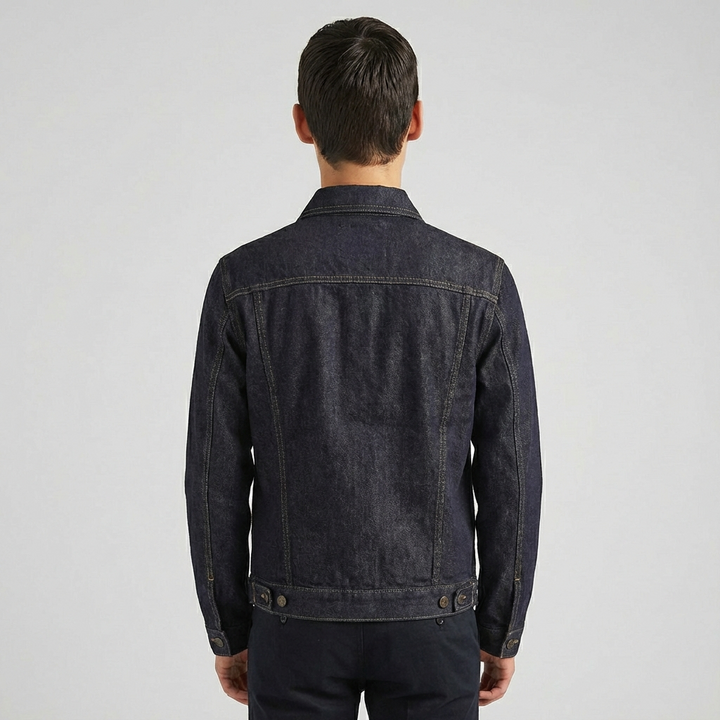 Herre denim truckerjakke i klassisk stil til hverdagsbrug