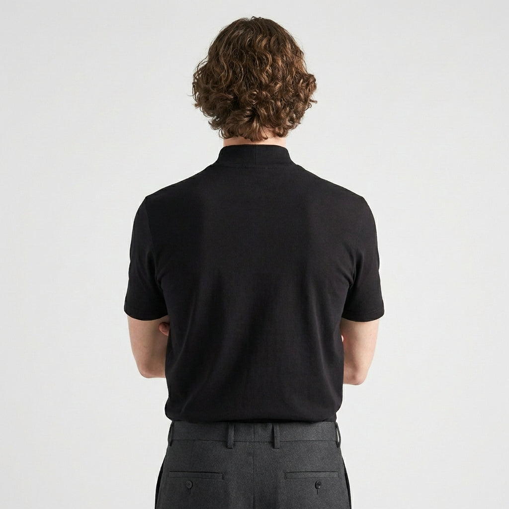 Herre T-shirt med høj krave
