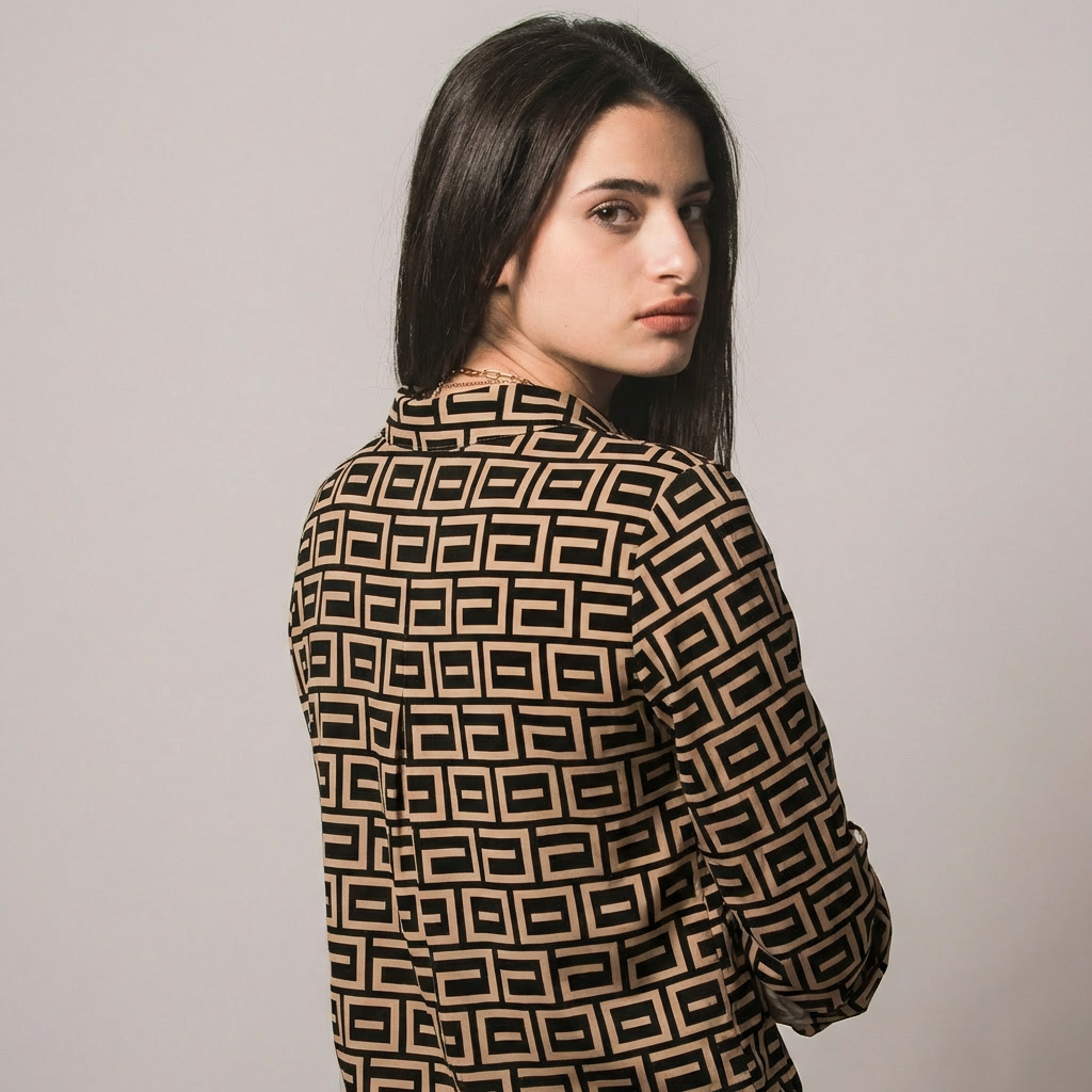 Bluse med gradientprint til kvinder