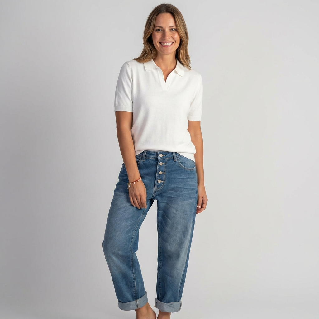 Brede damejeans