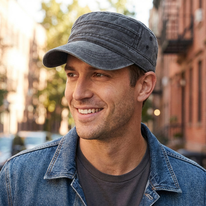 Retro Army Beanie til mænd – Klassisk militærstil med moderne detaljer