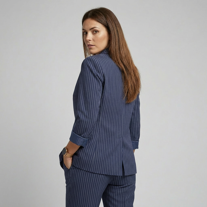 Navy Pinstripe Blazer