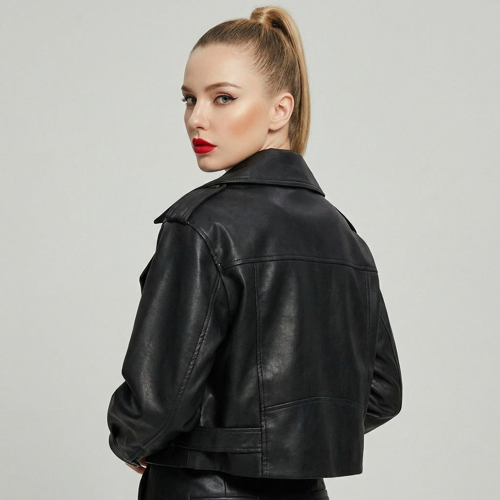 Nylah - Cool Faux Læderjakke til Kvinder