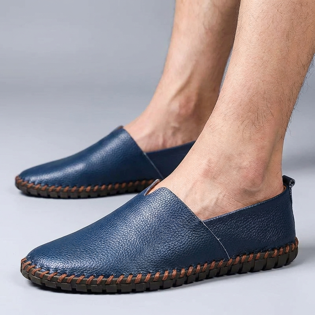 Elegante Loafers i Mat, Slip-Ons i Ægte Læder