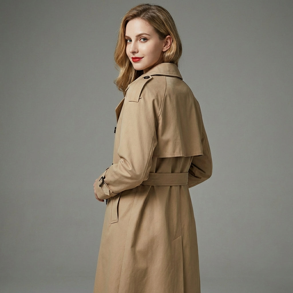 Yael - Klassisk Lang Trenchcoat til Kvinder