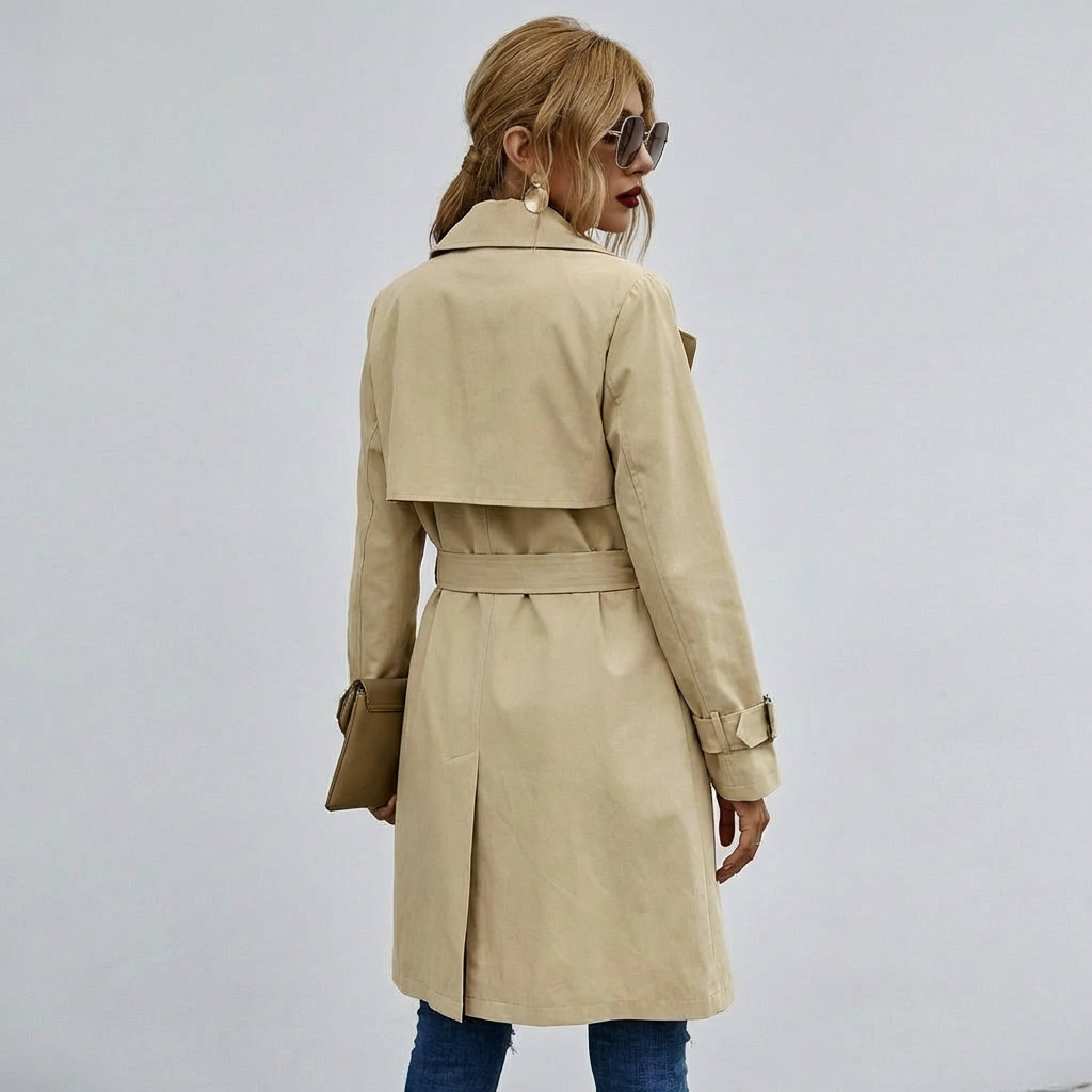 Ariya - Elegant Langærmet Trenchcoat til Kvinder