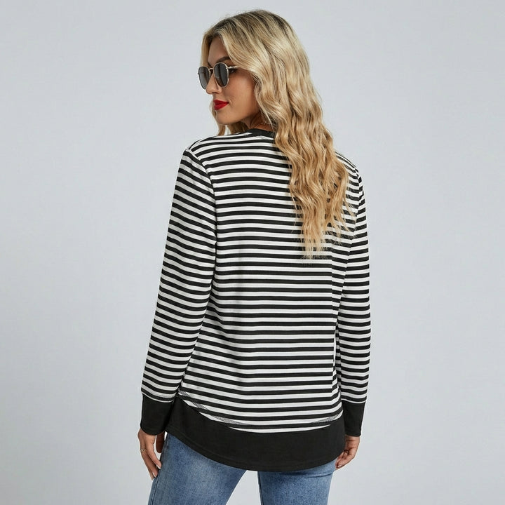 Iesha | Klassisk Stribet Langærmet Sweatshirt til Kvinder