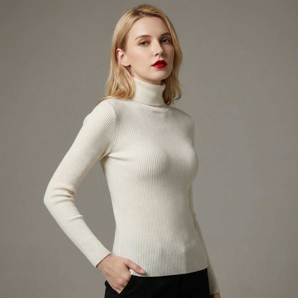 Kita - Blød og Stilfuld Kvinders Cashmere Sweater med Rullekrave
