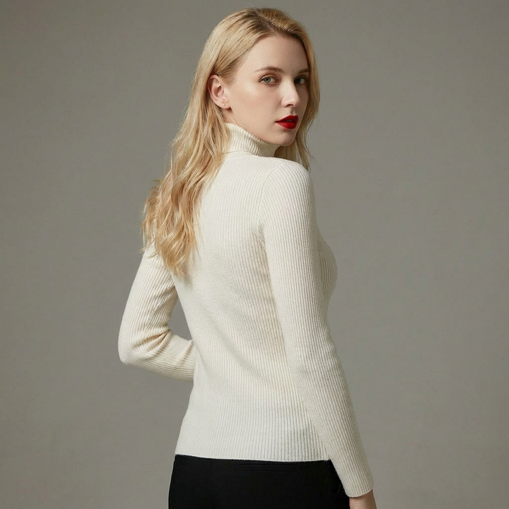 Kita - Blød og Stilfuld Kvinders Cashmere Sweater med Rullekrave