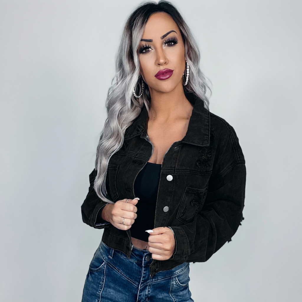 Gretchen - Casual knap-op Tassels Denim Jakke til Kvinder