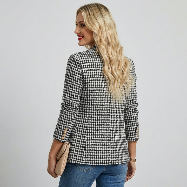 Colett - Dobbeltknappet Houndstooth Blazer