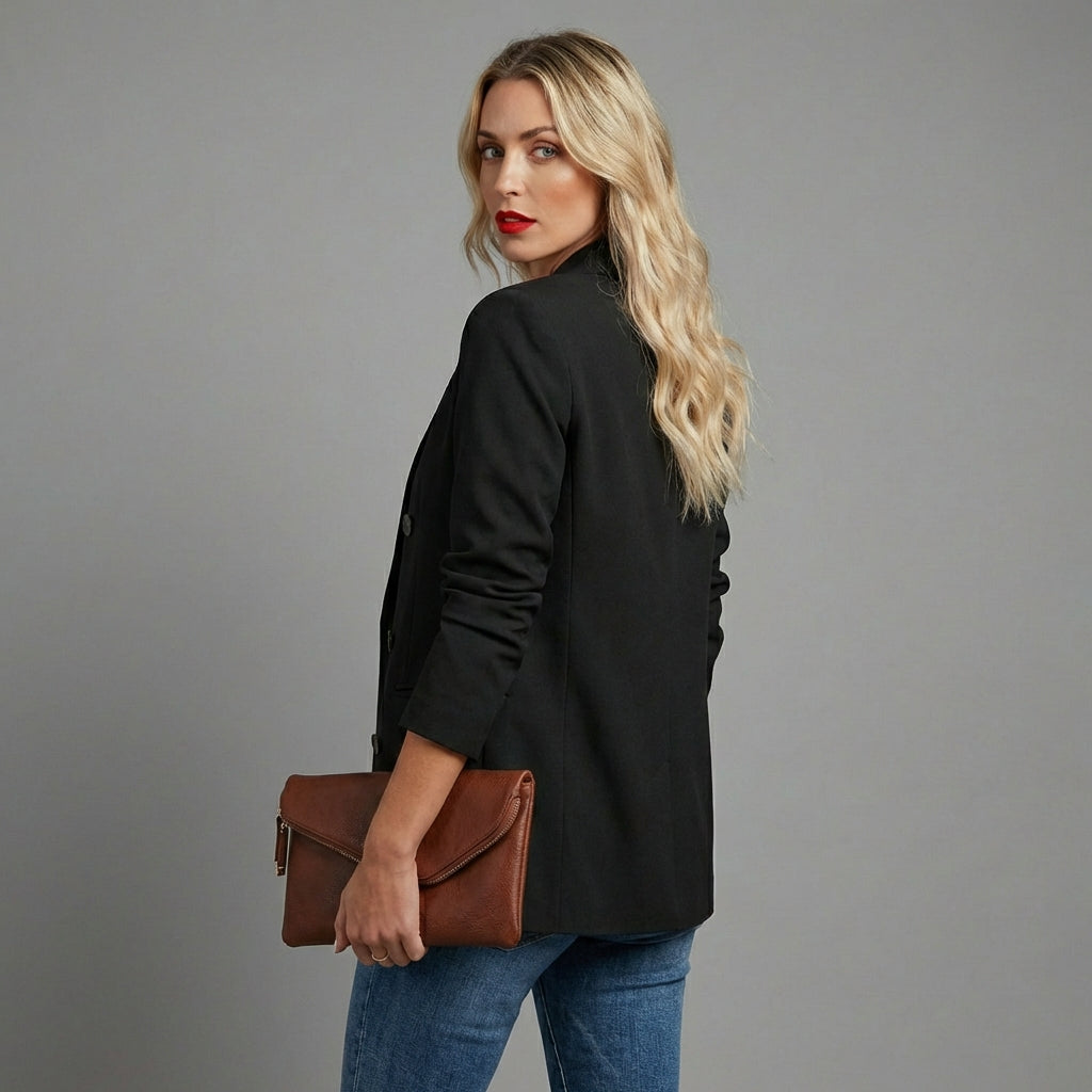 Cassandra - Klassisk Sort Blazer til Kvinder