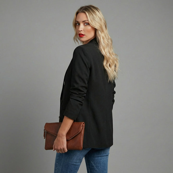 Cassandra - Klassisk Sort Blazer til Kvinder
