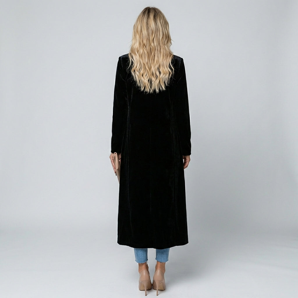 Beka - Elegant Velvet Langærmet Kvindefrakke