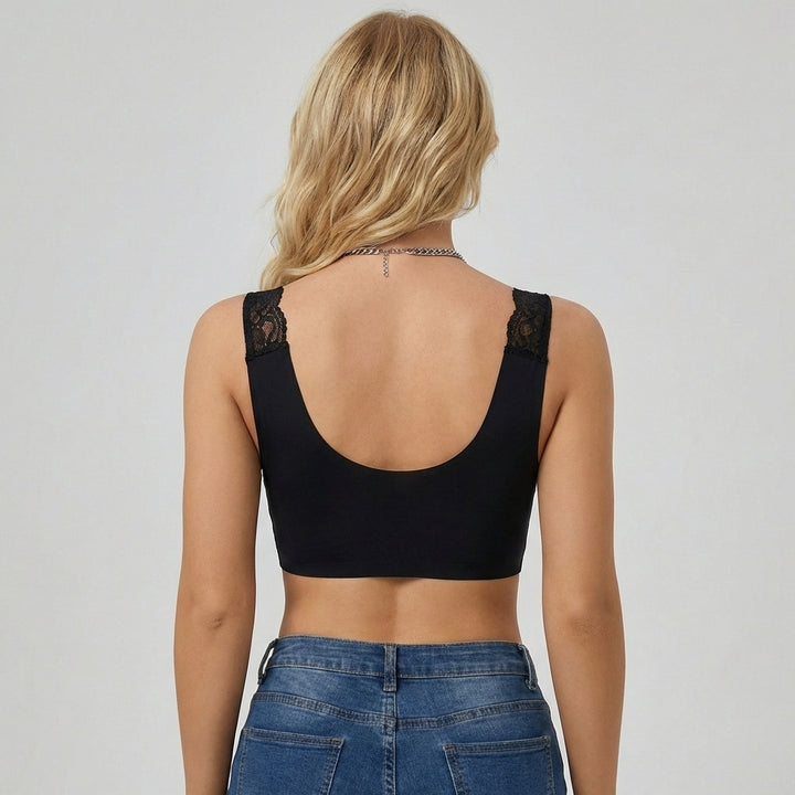 Sæt af 2 Dame-BH'er med Frontlukning og Blonde Detaljer – Komfort Møder Elegance
