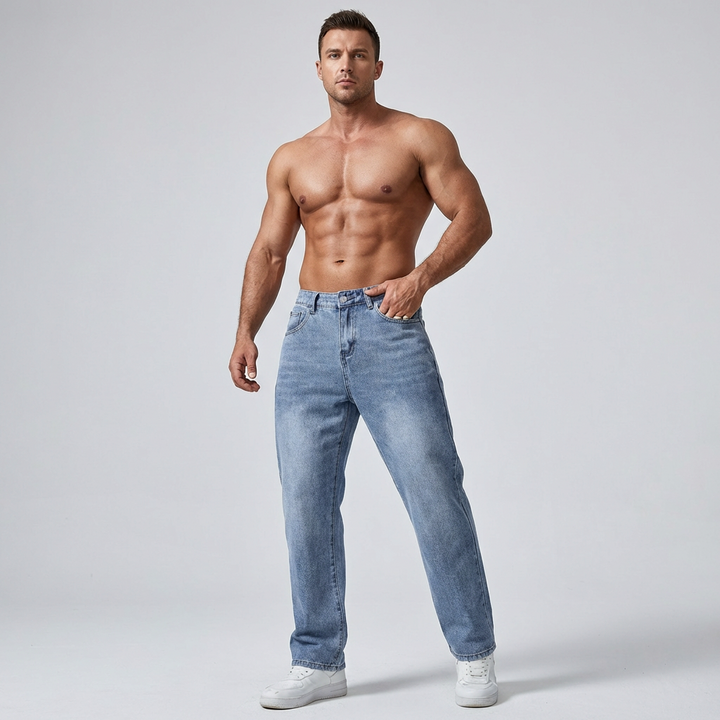 Denimbukser med Lige Ben – Klassisk Stil og Komfort