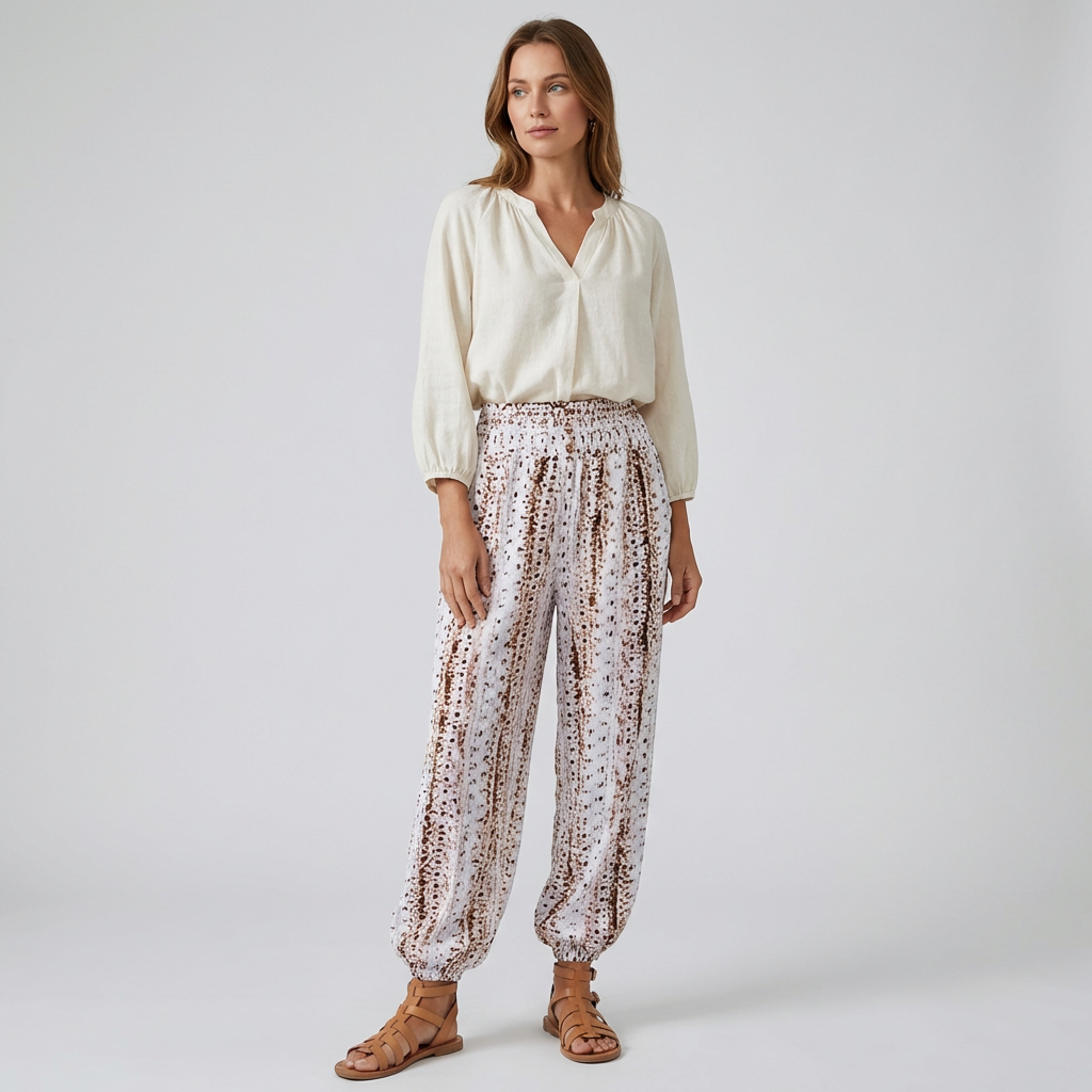 Boho Højtaljede Bukser til Kvinder