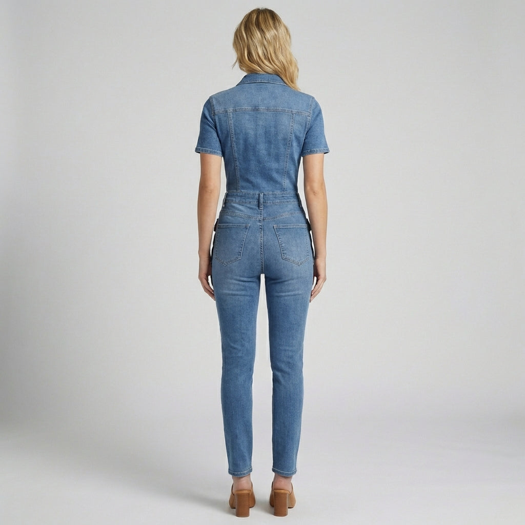 Denim Jumpsuit til Kvinder – Klassisk Stil og Moderne Komfort