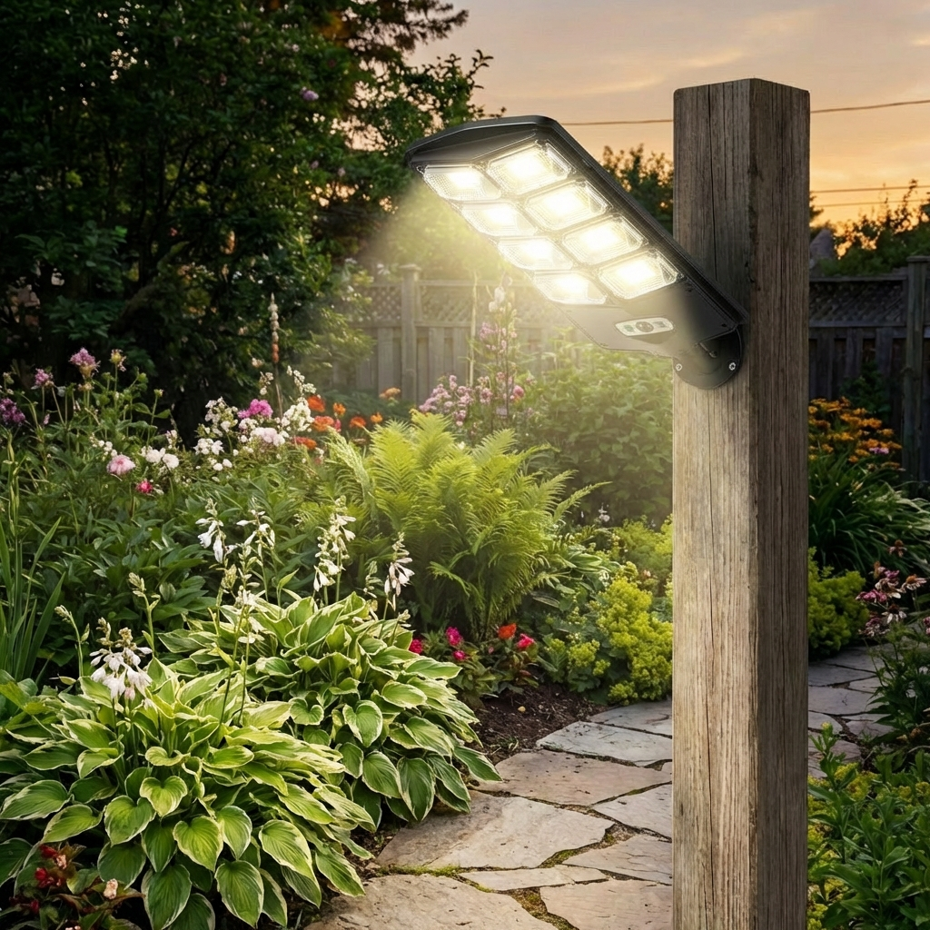 Udendørs LED solcellelampe