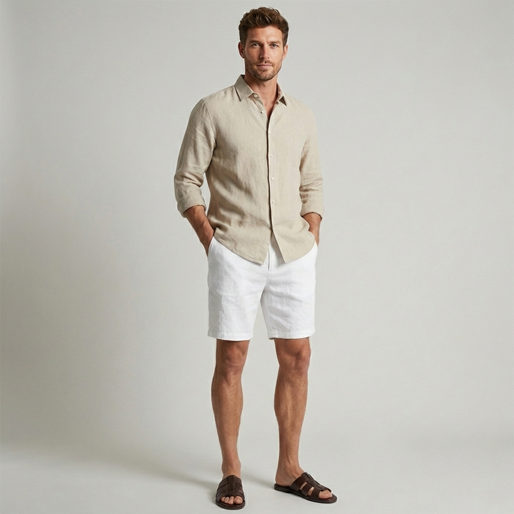 Afslappede herreshorts i hør til sommerdage