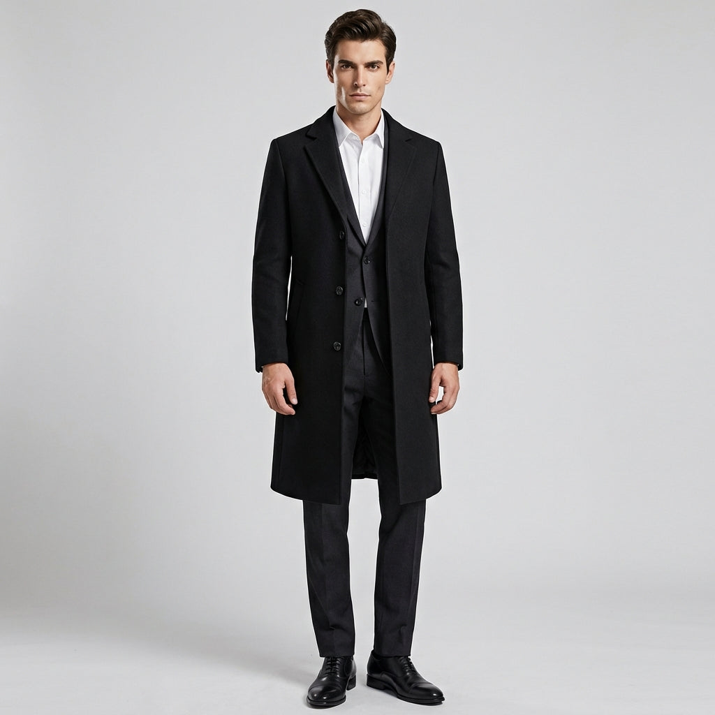 Lang herreoverfrakke – Elegant vinterlag