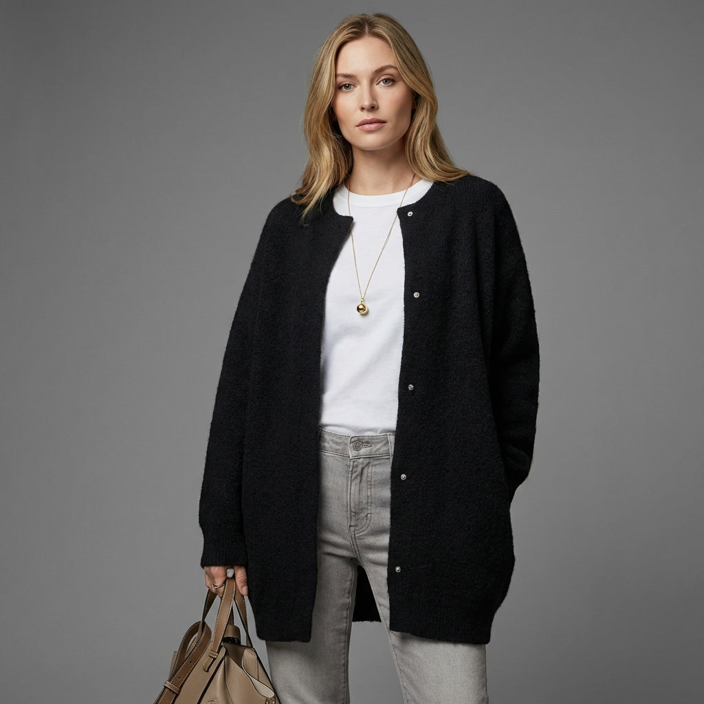 Elegant cardigan – raffineret striklag