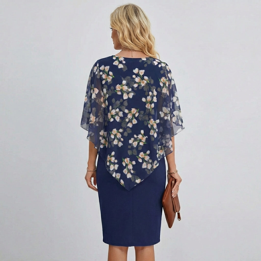 Elegant blomsterkjole i chiffon – Yndefuld stil