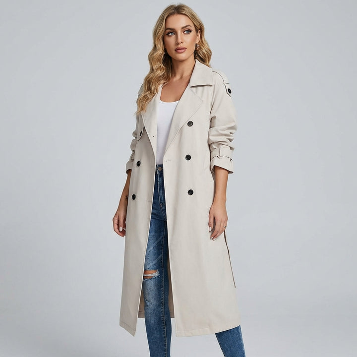Kvinders Trench Coat med Knaplukning Udsalgspris