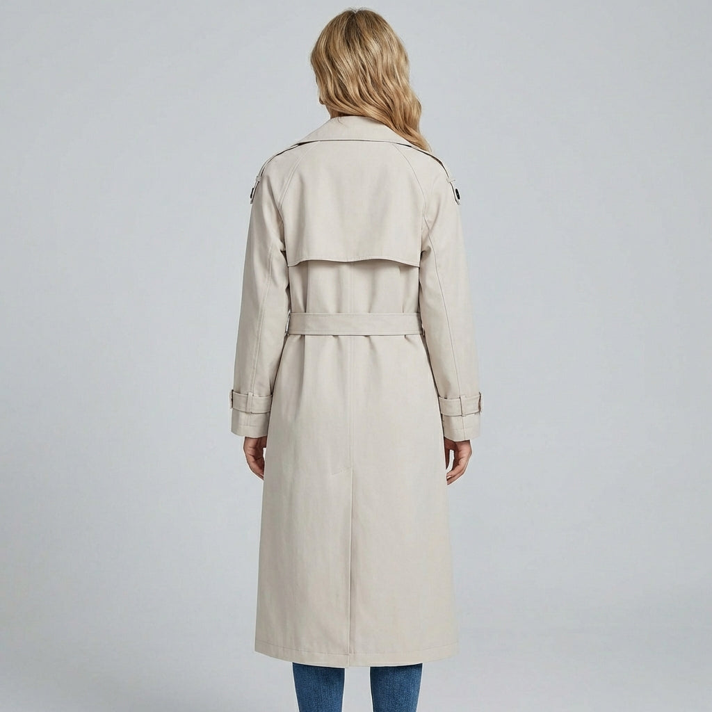 Kvinders Trench Coat med Knaplukning Udsalgspris
