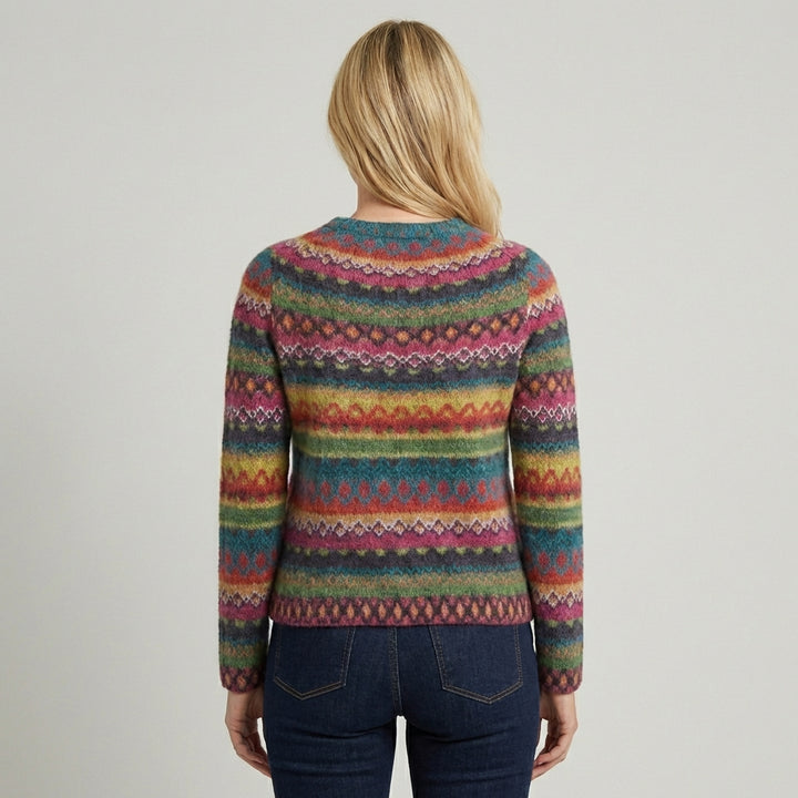 Kvinders Strikket Sweater med Rund Hals
