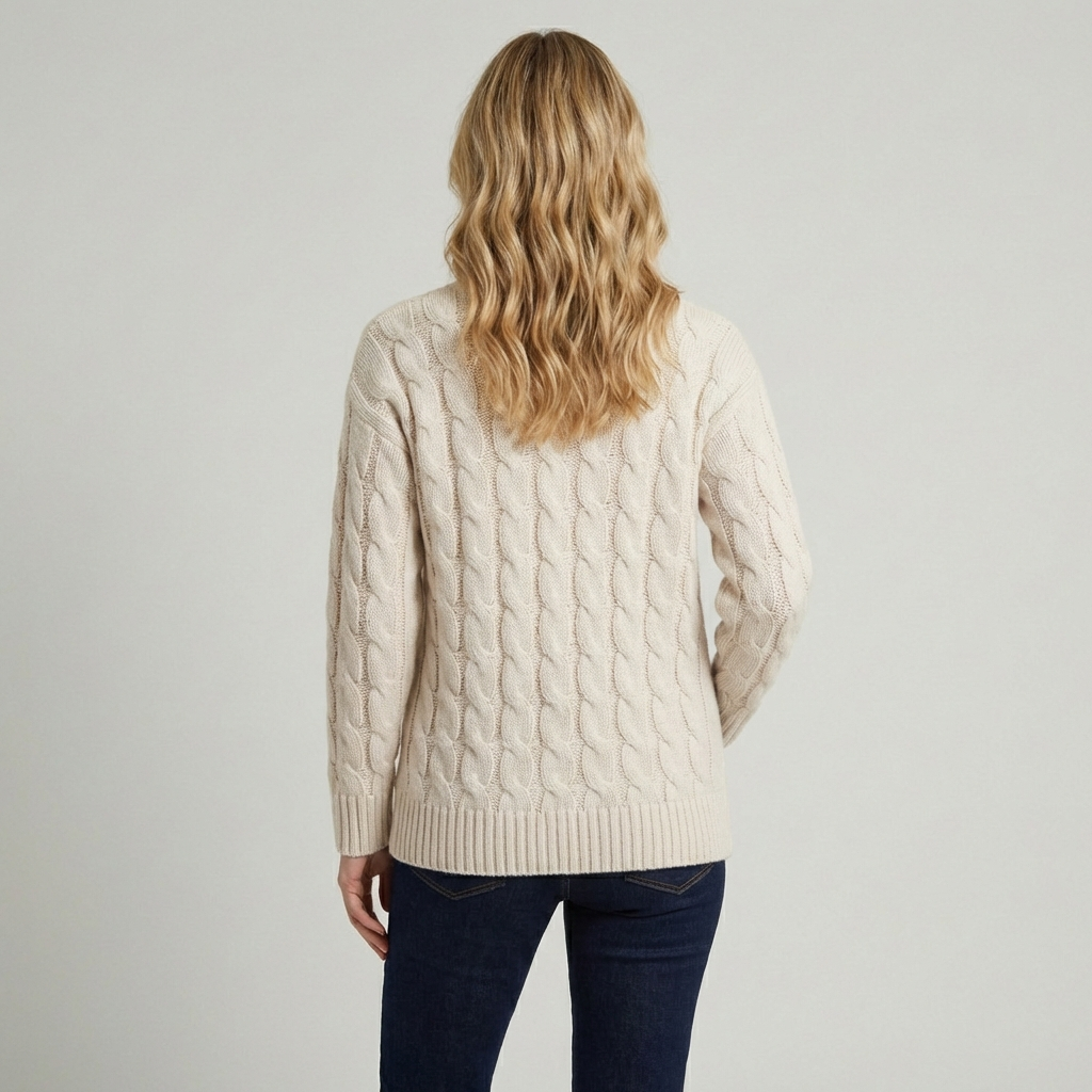 Kvinders cardigan med knapper og lommer